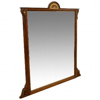 Arts & Crafts Style Oak Overmantel Mirror
