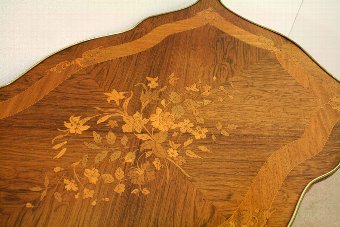 Antique French Marquetry Inlaid Walnut Desk/Dressing Table