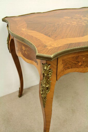 Antique French Marquetry Inlaid Walnut Desk/Dressing Table