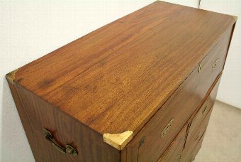 Antique Mid Victorian Camphor Secretaire Military Chest