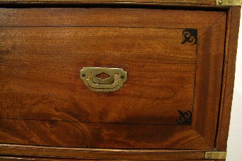Antique Mid Victorian Camphor Secretaire Military Chest