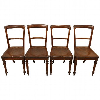 Set of 4 Scottish Mahogany Dining Chairs/Hall Chairs