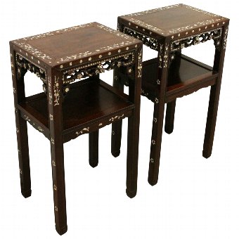 Pair of Chinese Hongmu Side Tables/Stands