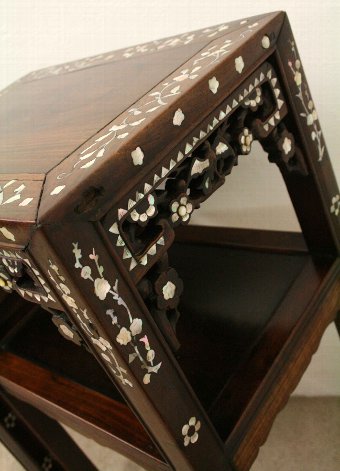 Antique Pair of Chinese Hongmu Side Tables/Stands