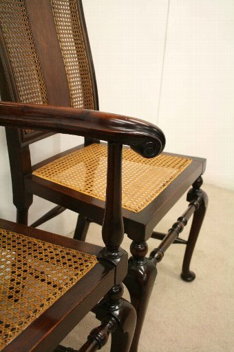 Antique Set of 6 Queen Anne Style Bergere Chairs