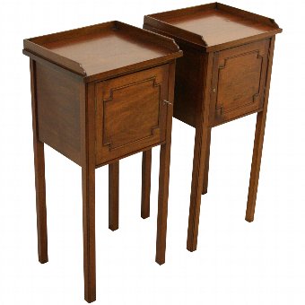 Pair of George III Style Mahogany Bedside Cabinets