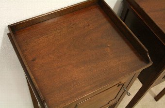 Antique Pair of George III Style Mahogany Bedside Cabinets