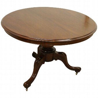 Mid Victorian Mahogany Circular Breakfast Table