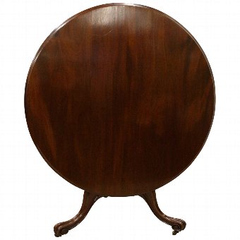 Antique Mid Victorian Mahogany Circular Breakfast Table