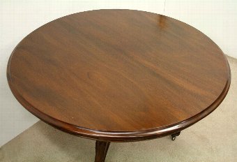 Antique Mid Victorian Mahogany Circular Breakfast Table
