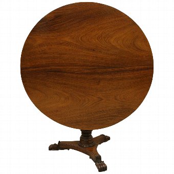 Antique Anglo Indian Rosewood Circular Breakfast Table