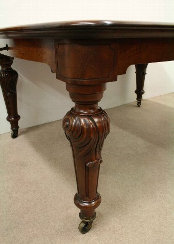 Antique Mid Victorian Mahogany Wind Out Dining Table