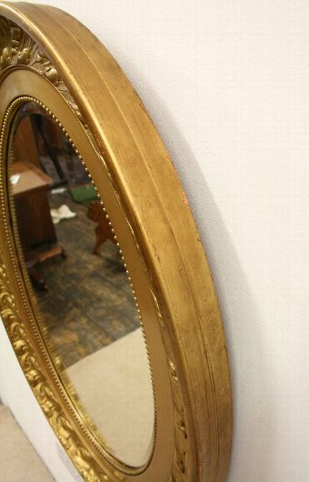 Antique Gilded Oval Wall Mirror