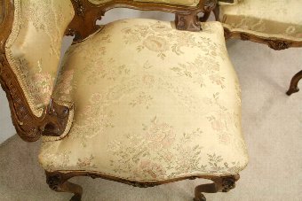 Antique Pair of Italian Walnut Corner Chairs