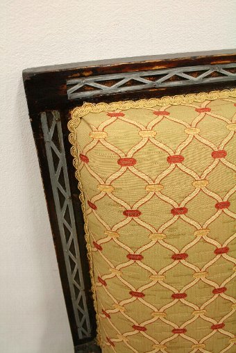 Antique Edwardian Metal Inlaid Easy Chair