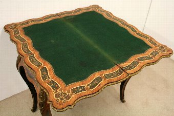 Antique Louis XV Style French Marquetry Card Table
