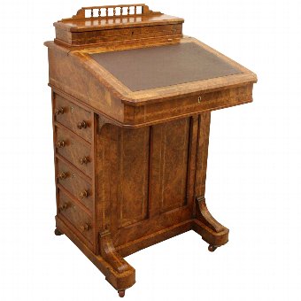 Victorian Burr Walnut Davenport