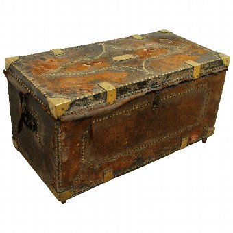 Leather and Brass Studded Trunk
