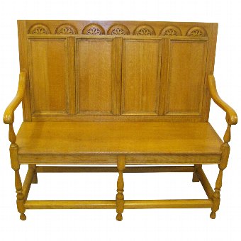 Jacobean Style Oak Hall Bench