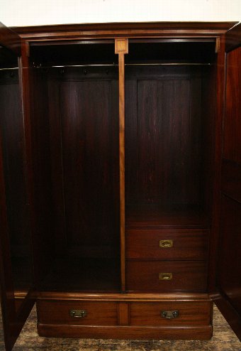 Antique Aesthetic Movement Mahogany Two-Door Wardrobe