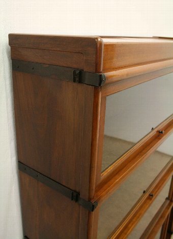 Antique Pair of Red Walnut Globe Wernicke Sectional/Stacking Bookcases