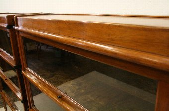 Antique Pair of Red Walnut Globe Wernicke Sectional/Stacking Bookcases