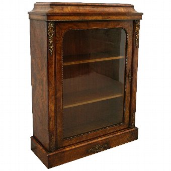 Early Victorian Burr Walnut Pier Cabinet