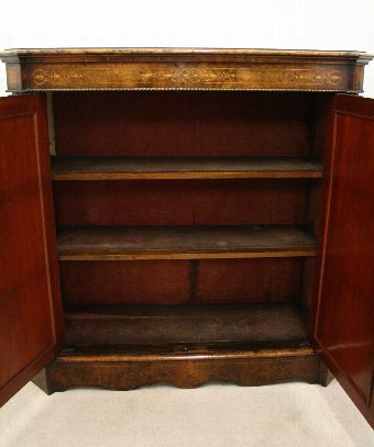 Antique Early Victorian Burr Walnut Side Cabinet