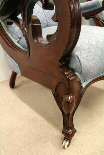 Antique Pair of Mid Victorian Mahogany Armchairs