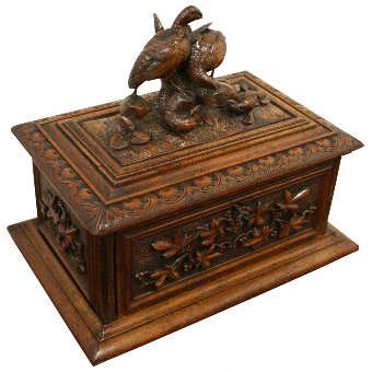 Black Forest Carved Walnut Casket