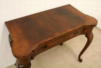 Antique George II Style Figured Walnut Games Table