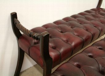 Antique Pair of Regency Leather Window Seats