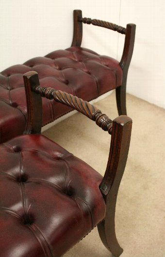 Antique Pair of Regency Leather Window Seats