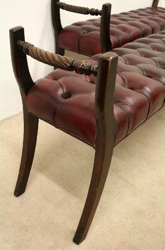 Antique Pair of Regency Leather Window Seats