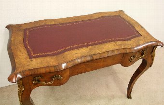 Antique French Serpentine Walnut Writing Table