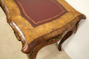 Antique French Serpentine Walnut Writing Table