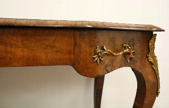 Antique French Serpentine Walnut Writing Table