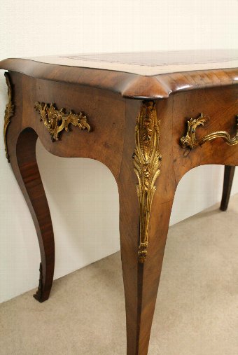 Antique French Serpentine Walnut Writing Table