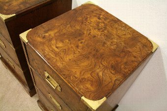 Antique Pair of Victorian Pollard Oak Bedside Chests