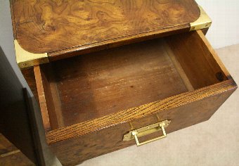 Antique Pair of Victorian Pollard Oak Bedside Chests