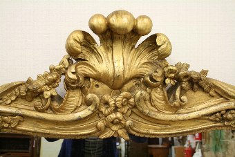 Antique Mid Victorian Gilt Overmantel Mirror
