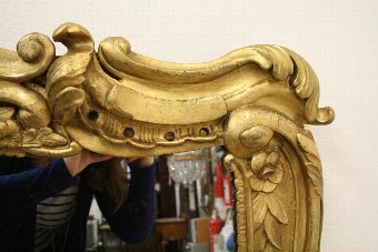 Antique Mid Victorian Gilt Overmantel Mirror