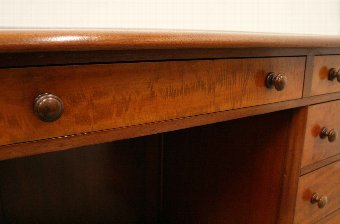 Antique Mid Victorian Mahogany Knee Hole Desk