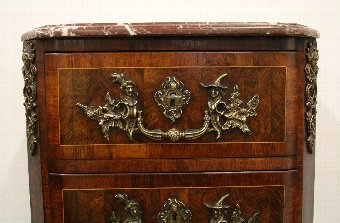 Antique French Rosewood and Walnut Chest of Drawers