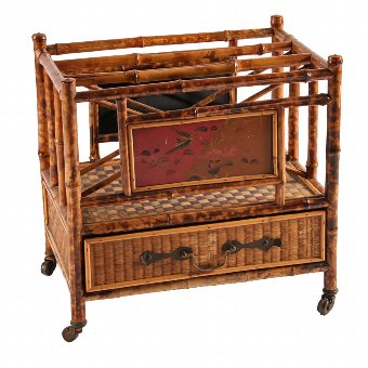 Antique Late Victorian Bamboo and Rattan Canterbury | ANTIQUES.CO.UK