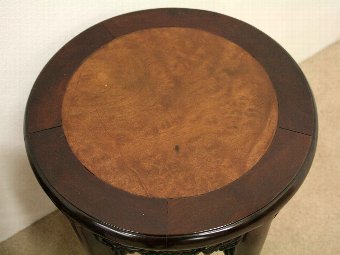 Antique Pair of Chinese Hongmu Circular Occasional Tables
