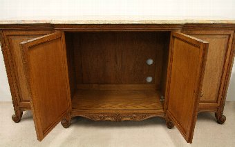 Antique Whytock & Reid Oak Marble Side Cabinet