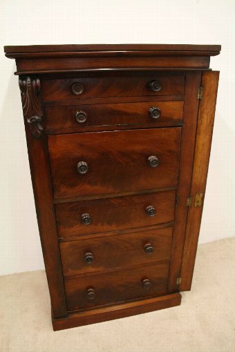 Antique Mid Victorian Mahogany Wellington Chest