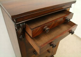 Antique Mid Victorian Mahogany Wellington Chest