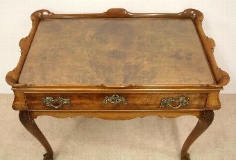 Antique Dutch Burr Walnut Silver Table